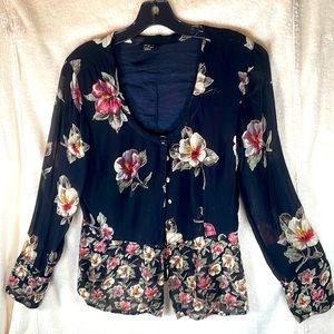 Darling Medium Black Floral Top